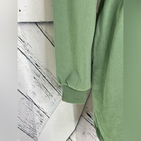 Solitaire Embroidered Full Zip Tunic Hooded Sweatshirt Green Size M - Picture 5 of 9